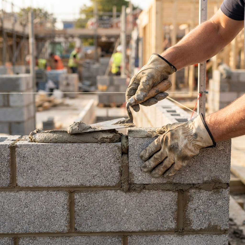 Maçonnerie — Travaux de gros œuvre, ouvertures, murs et fondations réalisés avec précision.